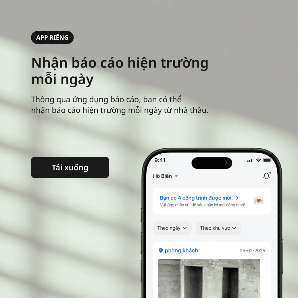 Cập nhật tình hình thi công mỗi ngày